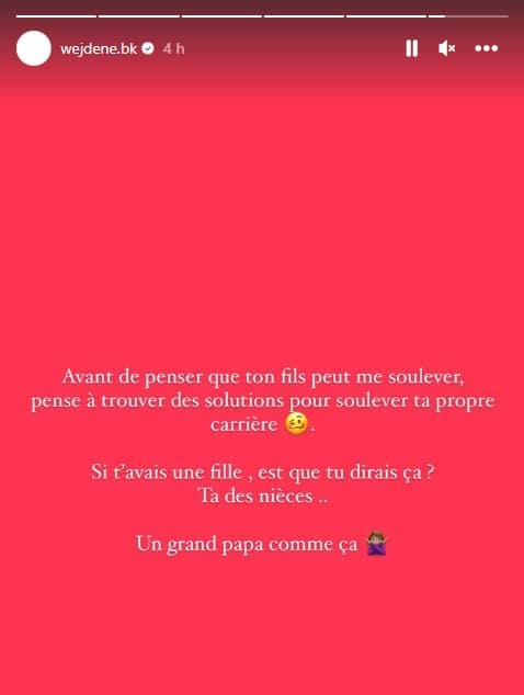 Rohff lâche Mon fils peut soulever Wejdene, la chanteuse répond 2