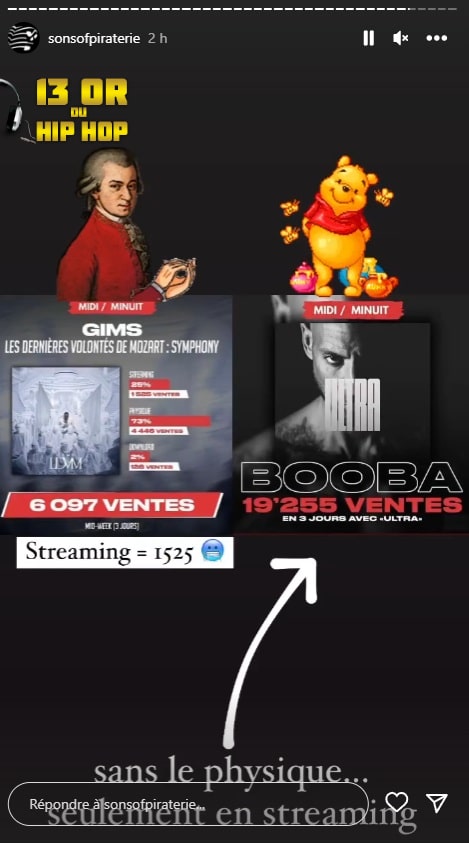 Booba se moque des 1 500 ventes de Gims 2