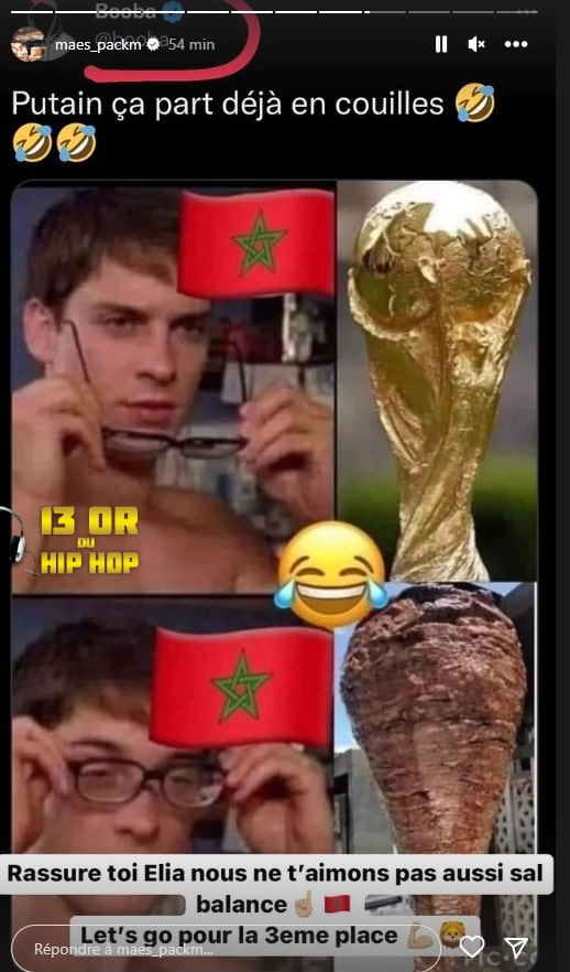 Booba s'amuse de la défaite du Maroc, Maes le dégomme 2