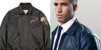 Achraf Hakimi pose avec la veste en cuir culte de la Mafia K’1 Fry