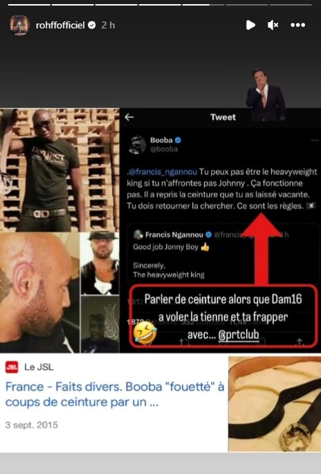 Rohff défie Booba de récupérer sa ceinture volée par Dam16