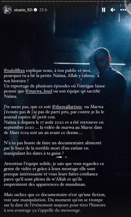 Le rappeur Sicario réagit aux accusations de Marwa Loud contre Lartiste 2