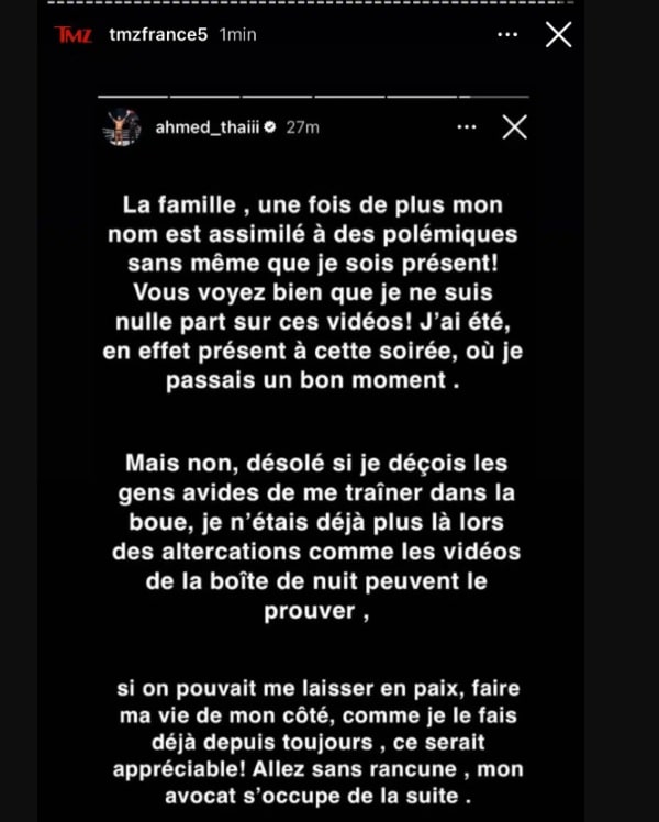 Ahmed Thai rétablit la vérité sur l'altercation avec Ad Laurent