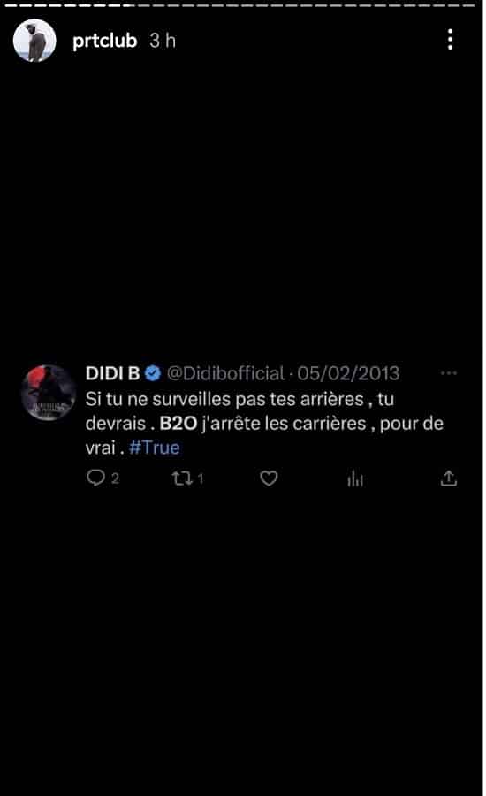 Booba arrête des carrières pour de vrai, Didi B détruit par B2O 3