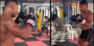 Maes prêt à combattre, il s’entraine dur au MMA
