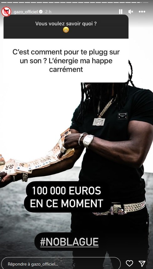 Gazo demande 100 000 euros pour un feat 3