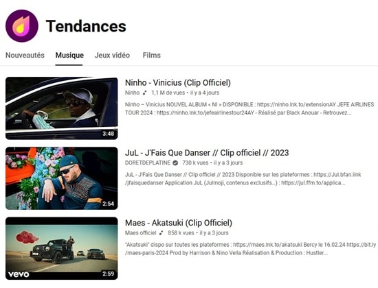 Ninho, Jul et Maes au sommet des tendances Youtube 2