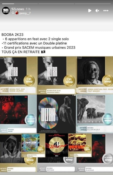 Booba affiche son palmarès 2023 : Retraité et toujours au sommet à 47 ans