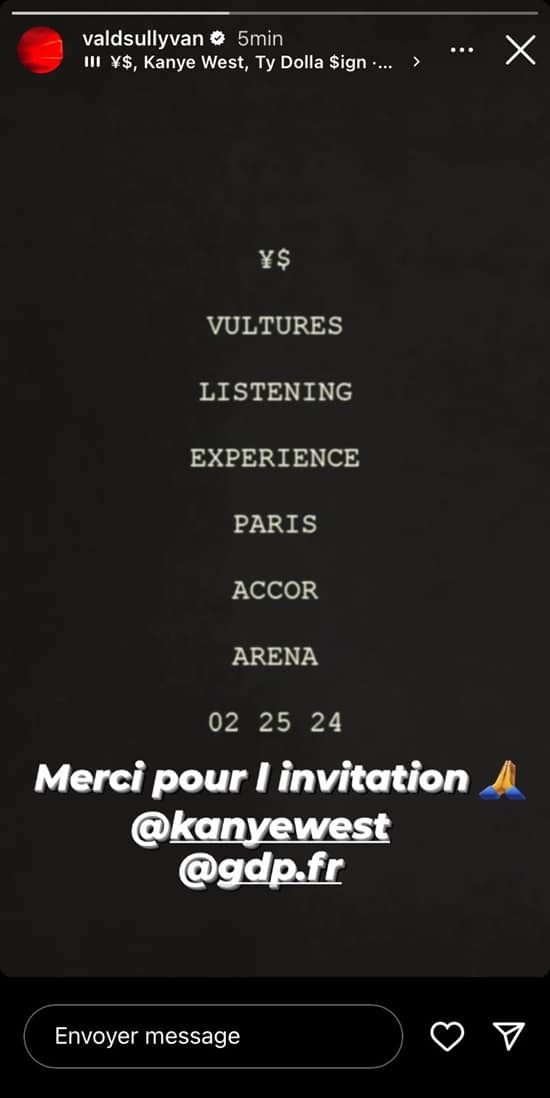 Vald invité par Kanye West à son concert parisien