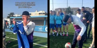 Jul démontre ses qualités de footballeur aux joueuses de l’OM