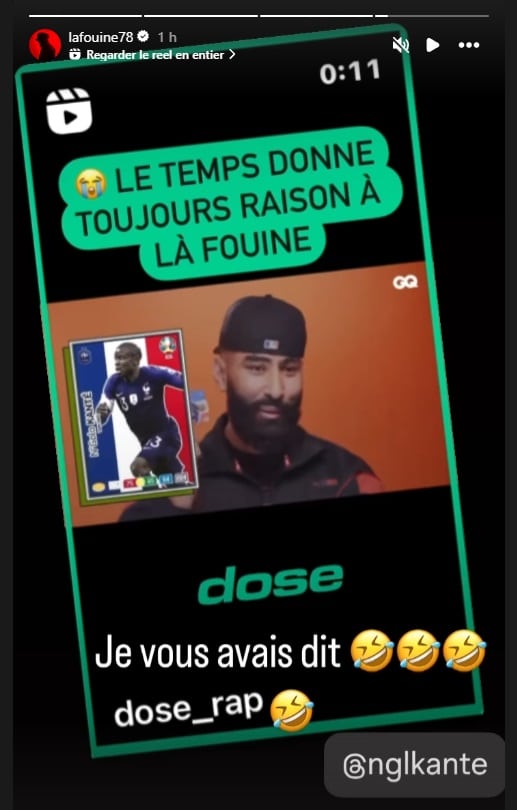 La Fouine réagit à sa prédiction sur la performance de N'Golo Kanté 2