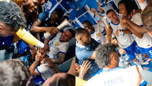 Les Bleus célèbrent la victoire contre la Belgique sur un titre de Ninho