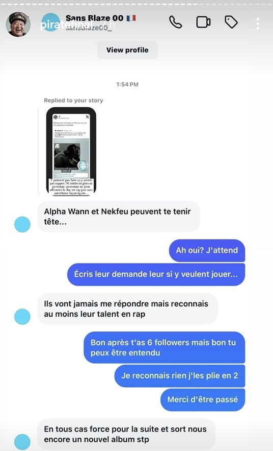 Alpha Wann ou Nekfeu, je les plie en 2 défie Booba