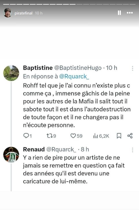 Booba dézingue Rohff après ses propos sur le documentaire de DJ Mehdi 3