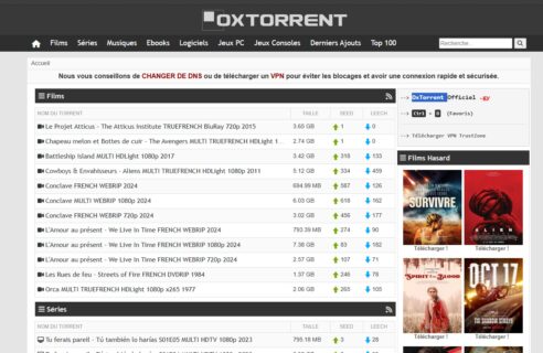 OxTorrent, de retour avec une nouvelle adresse