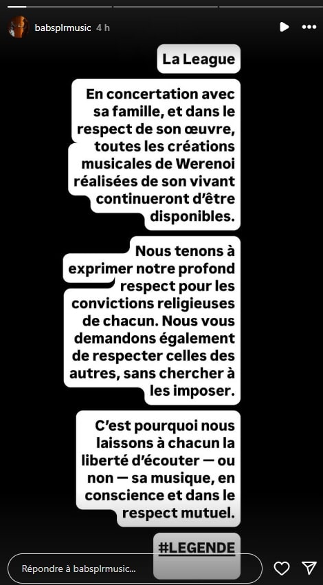 Werenoi : son manager annonce que sa musique ne sera pas retirée 2