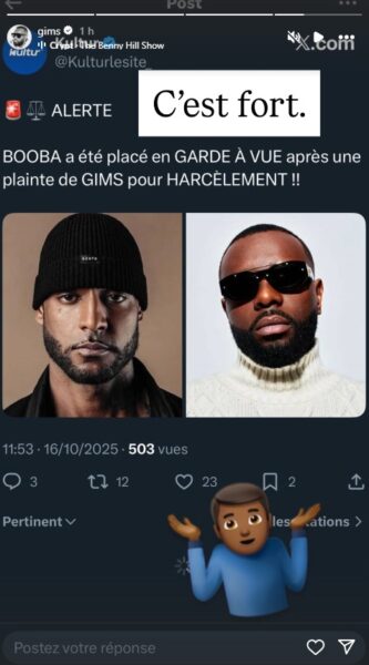 Gims jubile de la GAV de Booba